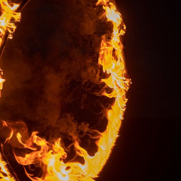 Glowing circle representing energy and focus